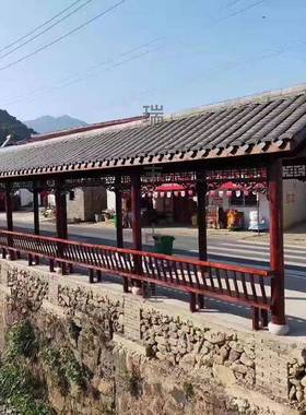 厂家供户长外长廊古SDQ建长廊公亭园碳化直木凉亭庭院户外公园亭