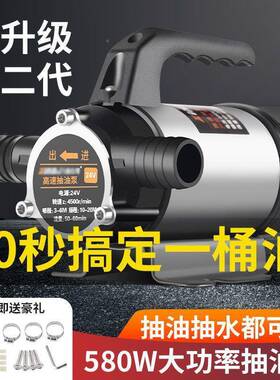 电动抽油泵12V4V2220V伏器吸泵柴油泵两用自抽水泵抽560油家用加