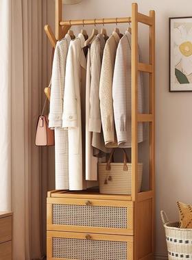 RKX衣架家用带储物柜地卧室衣挂落帽架简易挂房间衣服的架子置物