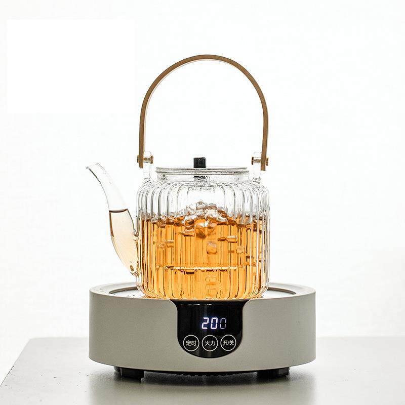 电陶炉煮茶器玻雅白黑晶璃煮茶壶小型家用简约日式茶壶烧水壶养生