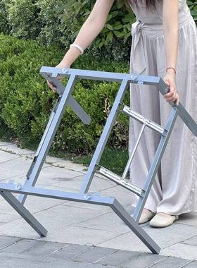 折叠桌子带吸KXU盘茶几支架可折叠桌腿架子桌饭桌腿璃支架玻腿