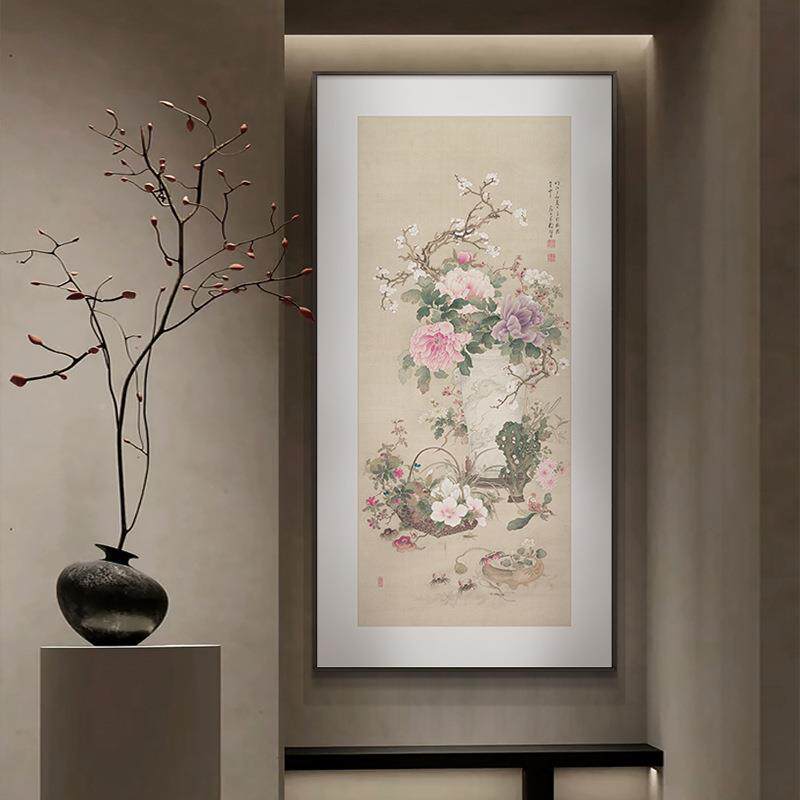 安如意进门玄关装饰新中平式挂宋代美学入户画走廊过道画花瓶LUE