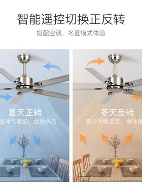 58寸风扇扇天花吊顶不锈钢吊扇大风力餐厅厅简约商电QQ-C5027风扇