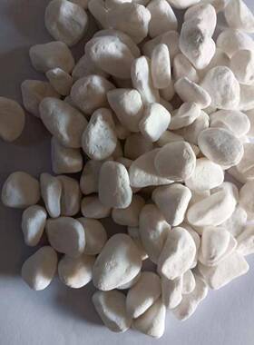 白鹅卵石雪花白砾石庭院白石子铺路造景白色水洗厂石鹅色卵PPC白