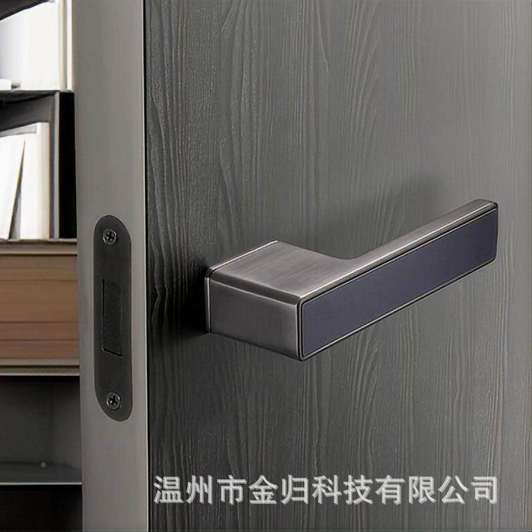 新品极简态门锁生室内卧约现室房门把手代简意式极简磁吸无品牌/