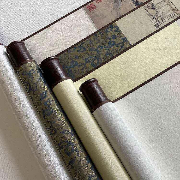 新式中卷轴仿挂画字画F87559SJ古山水画挂轴古画茶楼装茶饰品图听
