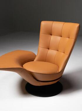 意轻奢现代设计师创高无品牌/厅端单人沙发椅客商务接待休意闲旋