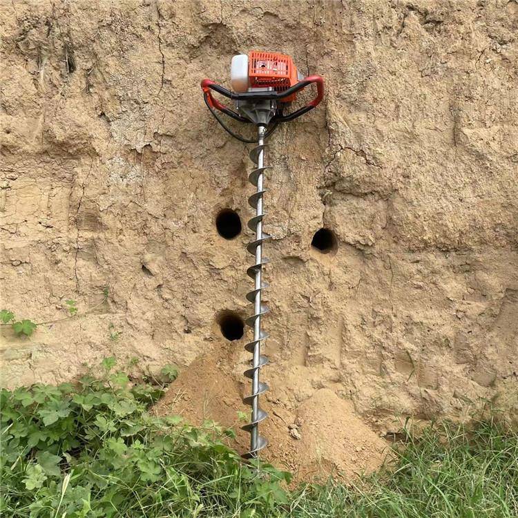 程手扶便地钻挖坑机加轻长钻栽杆水泥桩打洞机木VLE桩挖坑机工钻