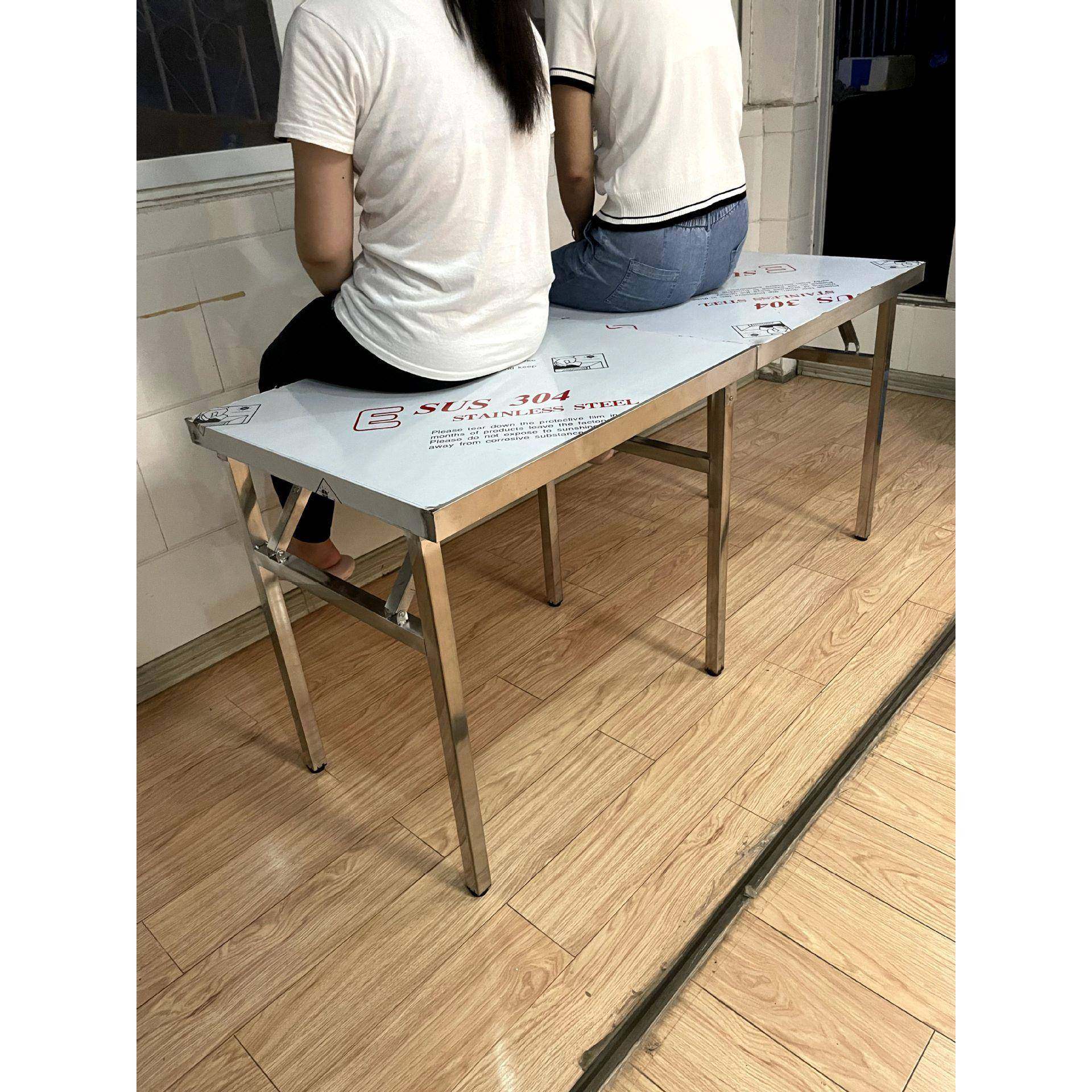 可订户市外QFM便携折不锈钢桌子摆叠摊夜工作台折叠桌桌面厨操房