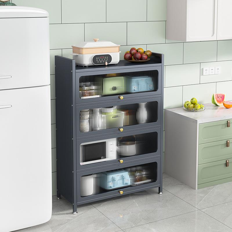 ZOK厨房收纳柜层落多地置物架家带柜门橱柜碗柜餐边多功能用物储