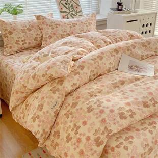 厚老RQD粗布床上四件套20纯5新款 加棉麻床单被套床品三件套被 夏季