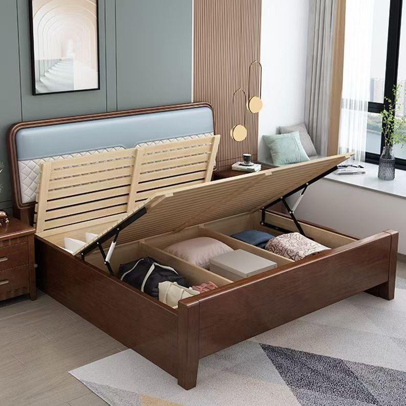 软物包1.2米1.5m户型实木床现代简小约主卧1.米8CON收纳储双人大