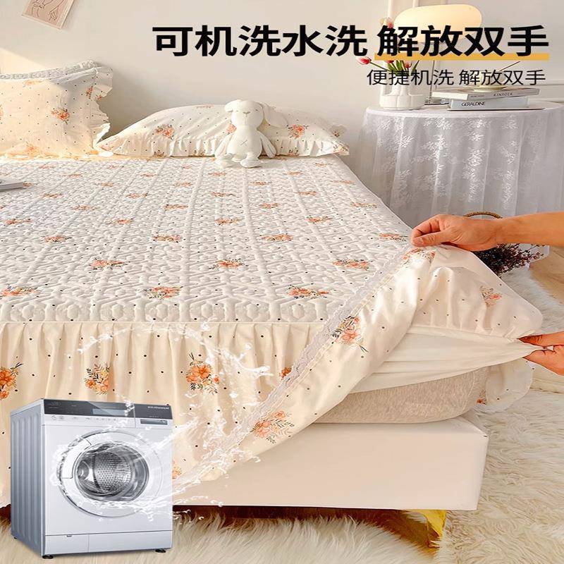 205GTE新款全棉床罩床裙单纯棉床罩套床件带裙边四季笠通用床围2