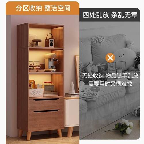 书现代简约立柜家用书架落地柜储置物架客厅物柜AIQ小柜防尘陈列