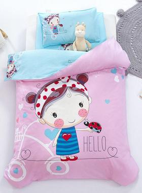 幼儿六园被子件套棉被TVU罩午休宿舍宝宝入儿园童7件套垫被褥三冬