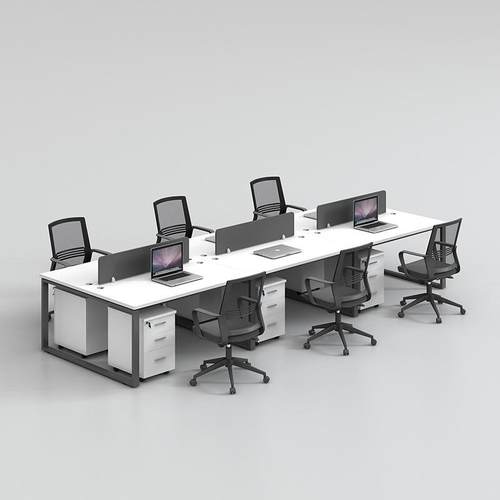 组四人员工工位办公桌简YUR约现代办室公工电脑桌4/员6会议桌桌椅