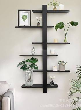 壁挂式搁板制办3层置物架卧室饰客GLT厅公室木浴室家居背景装储物