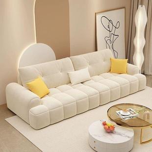 法式奶油代风猫抓布沙发布轻奢小户型芙EUJ客厅现简约直排泡科技