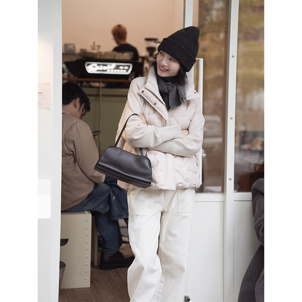 【轻暖】玖姿安娜蔻休闲针织拼接发热羽鸭绒羽绒服女2025冬季新款