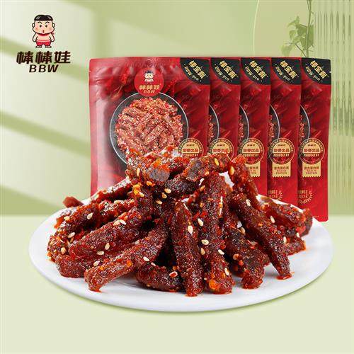 棒棒娃麻辣牛肉干四川特产辣味解馋小零食休闲食品熟食100gx5袋,零食/坚果/特产,牛肉类,淘宝优惠券,粉丝福利购,淘宝优惠卷