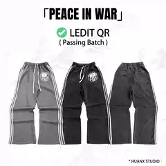Peace in War “Skull” Sweats “Letter Logo Printed Straight-Leg Pants”