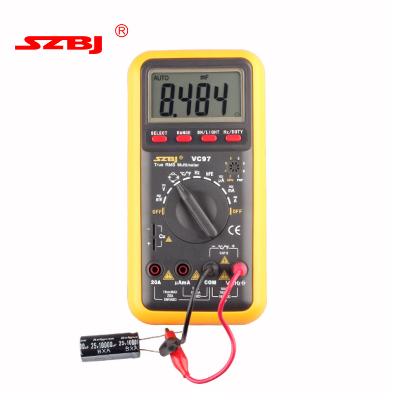 滨江VC97数字万用表自动量程 万用表 测电容电阻 频率 温度带背光