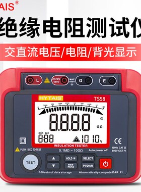 TS58绝缘电阻测试仪 数字式绝缘电阻摇表高精度电工绝缘表1000V