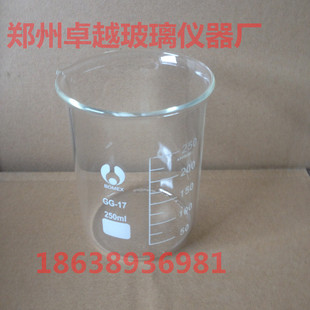 玻璃仪器玻璃烧杯250ml 一箱120个 量杯带刻度厚实耐高温量大可优
