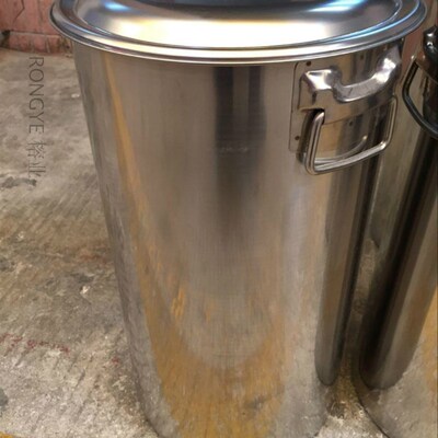 加厚白钢珍珠奶茶桶不锈钢桶长奶筒汤锅高桶带盖20-40cm高60-1米