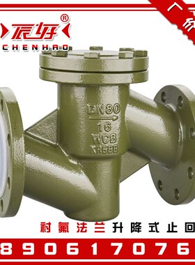 H41F46-16C铸钢衬四氟升降式法兰止回阀 单向逆止阀门2寸4寸 DN50