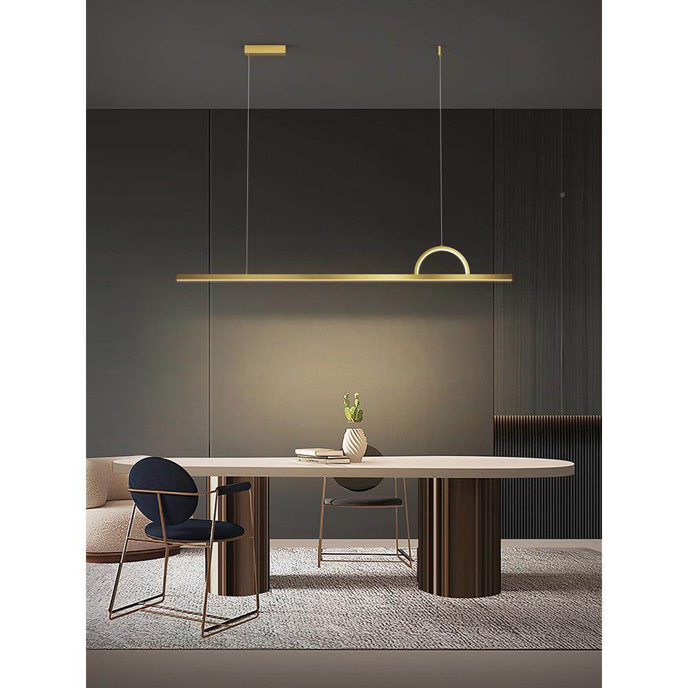 餐吊灯现代47简约饭厅厅灯室意式极铜简一字长条办公餐桌吧台全灯,家装灯饰光源,智能吊灯,淘宝优惠券,粉丝福利购,淘宝优惠卷