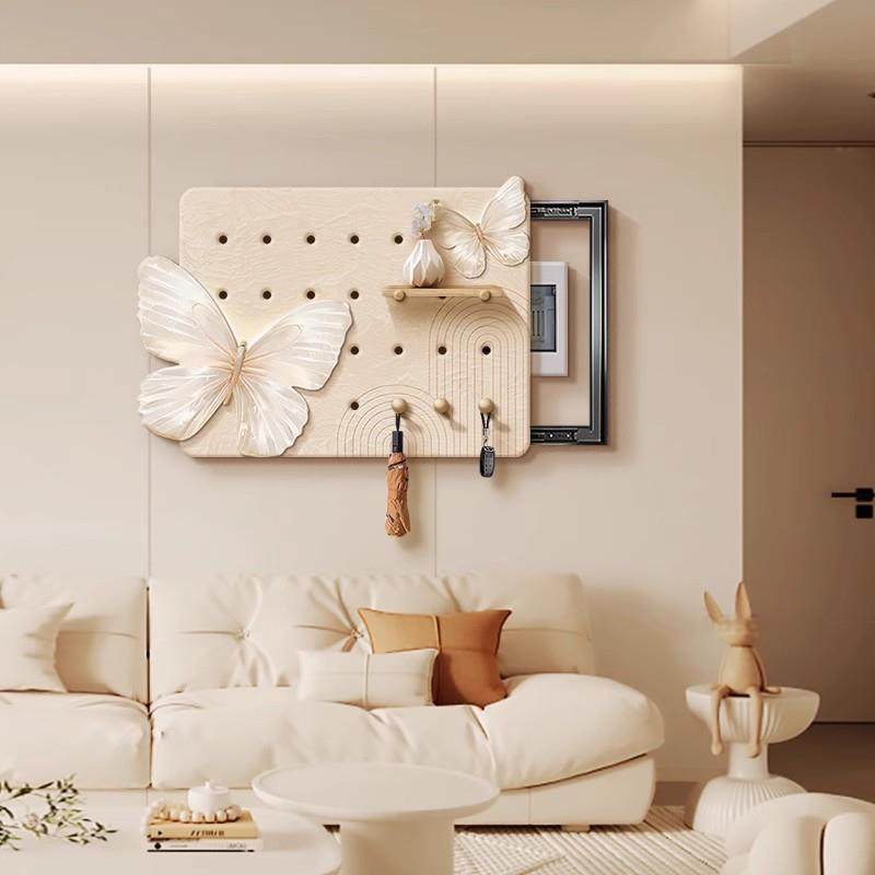 洞洞板电SBX表箱装饰画客厅板置挂物架奶风蝴蝶箱餐厅遮挡配电油,家居饰品,现代装饰画,淘宝优惠券,粉丝福利购,淘宝优惠卷