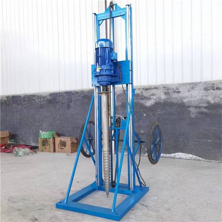 光伏打桩拧地桩电动支架钻机自动升降太阳能打洞机柴油挖坑螺旋机