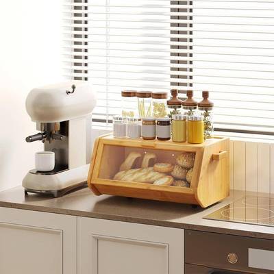 竹制面盒家用厨房克面包点心保鲜412盒带纳盖亚力水果包蔬菜储物