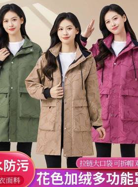 罩衣冬季加绒加厚成人活外穿洋女气漂亮干mEQ2DjjX水围裙新款大防