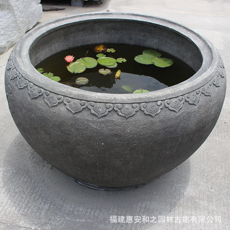 石材做旧仿古花钵 室内外摆放石材鱼缸 款式新颖 福建厂家批发