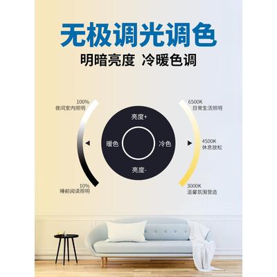 智能遥控灯管ld长条灯无品牌/调e节度可调装光直插式亮墙壁免安卧
