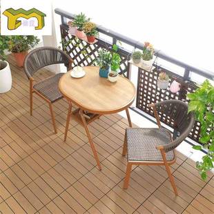 阳台藤编桌三防件套庭院花园桌椅组合室外露天椅外潮防雨户仿F