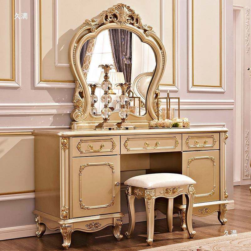 式台梳妆香槟欧金卧室主化妆桌法ZIP式凳子豪华别公墅大户型妆台