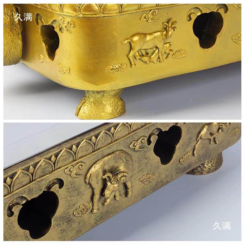 烤全托盘加热保温不烤锈钢羊thlzn$*&排手盘抓羊羊肉装牛头盘子全