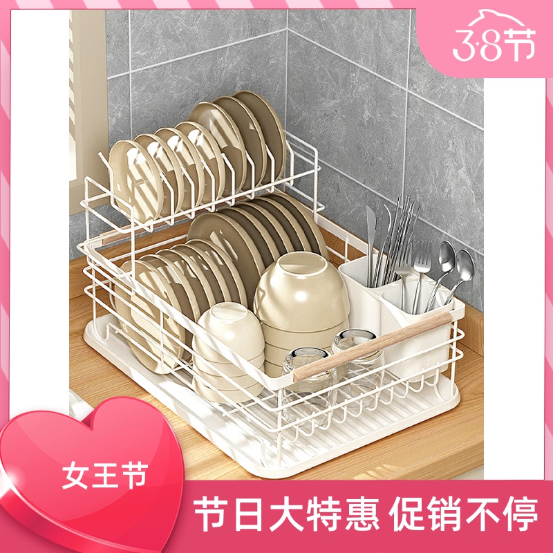 懒地碗架厨房台面置o物架碗碟盘收纳架沥水架多功能放碗筷收纳碗