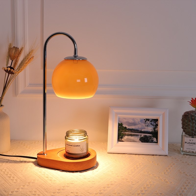 法式中古奶d油香薰融蜡灯复古卧室床头台灯氛围感融烛灯蜡烛灯礼