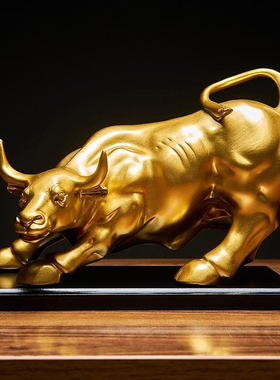 牛气冲天金牛摆件创档轻奢客厅玄关酒柜装饰开U业乔迁新居礼物