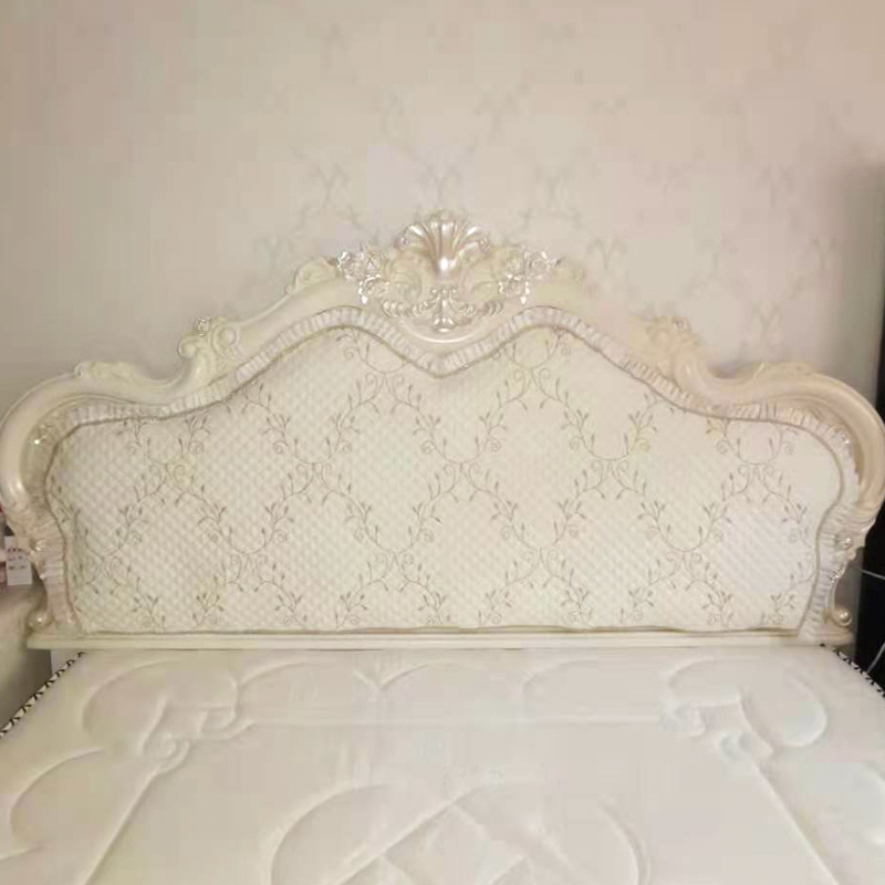 床头贴弧形加厚i软包欧式床头套沙发床靠枕防尘罩靠垫套米黄色定