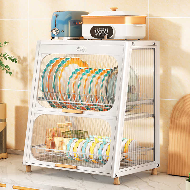 厨房碗架沥水架置物n架碗碟台面餐具带盖放碗柜防尘碗盘子收纳架