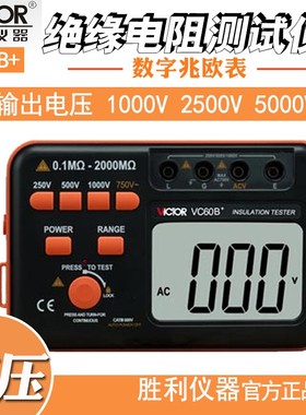 胜利兆欧表VC60B+/D+/E+绝缘电阻测试仪数字式摇表500V1000V2500V