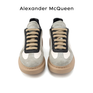 ALEXANDER MCQUEEN麦昆小白鞋女士拼色系带厚底运动休闲鞋