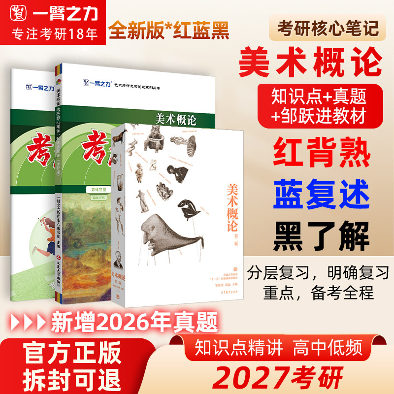 【限时活动】一臂之力2027美术概论邹跃进诸迪疾风劲草考研笔记真题思维导图考前押题库白金版习题教程自考名词解释解答题论述题 - 实物图