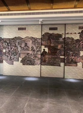 大型浮雕玻璃钢i水泥锻铜铸铜户外校园红色文化背景墙人物雕塑定