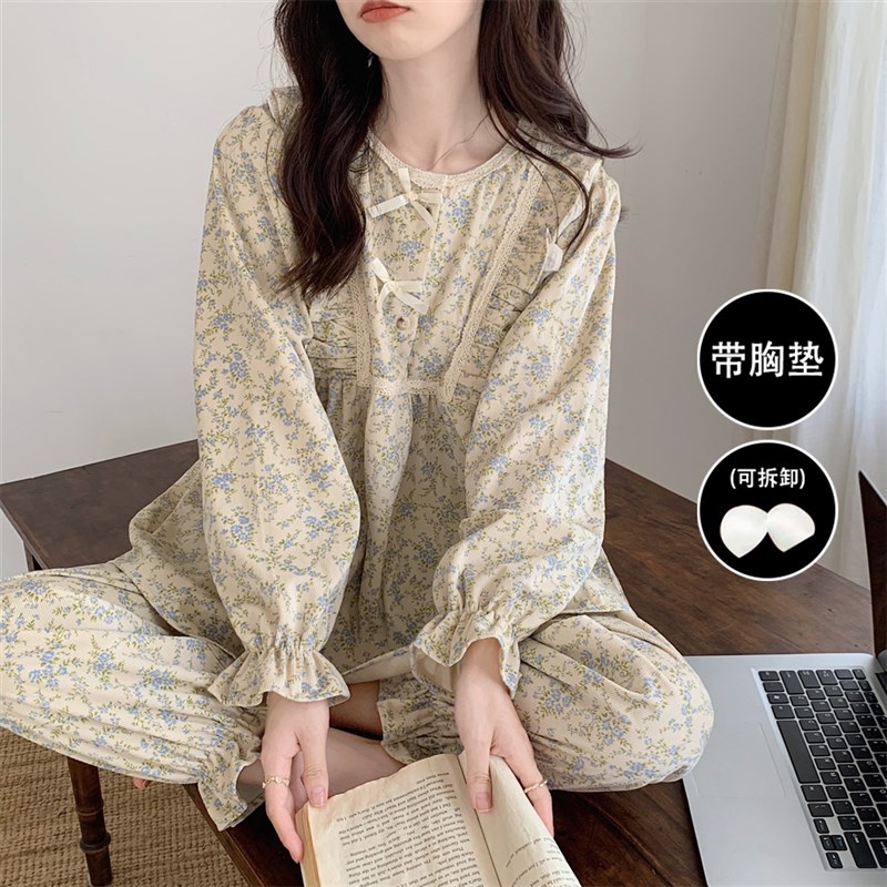 睡衣女春秋纯棉长袖2025年新款秋冬季可外穿夏天家居服套装